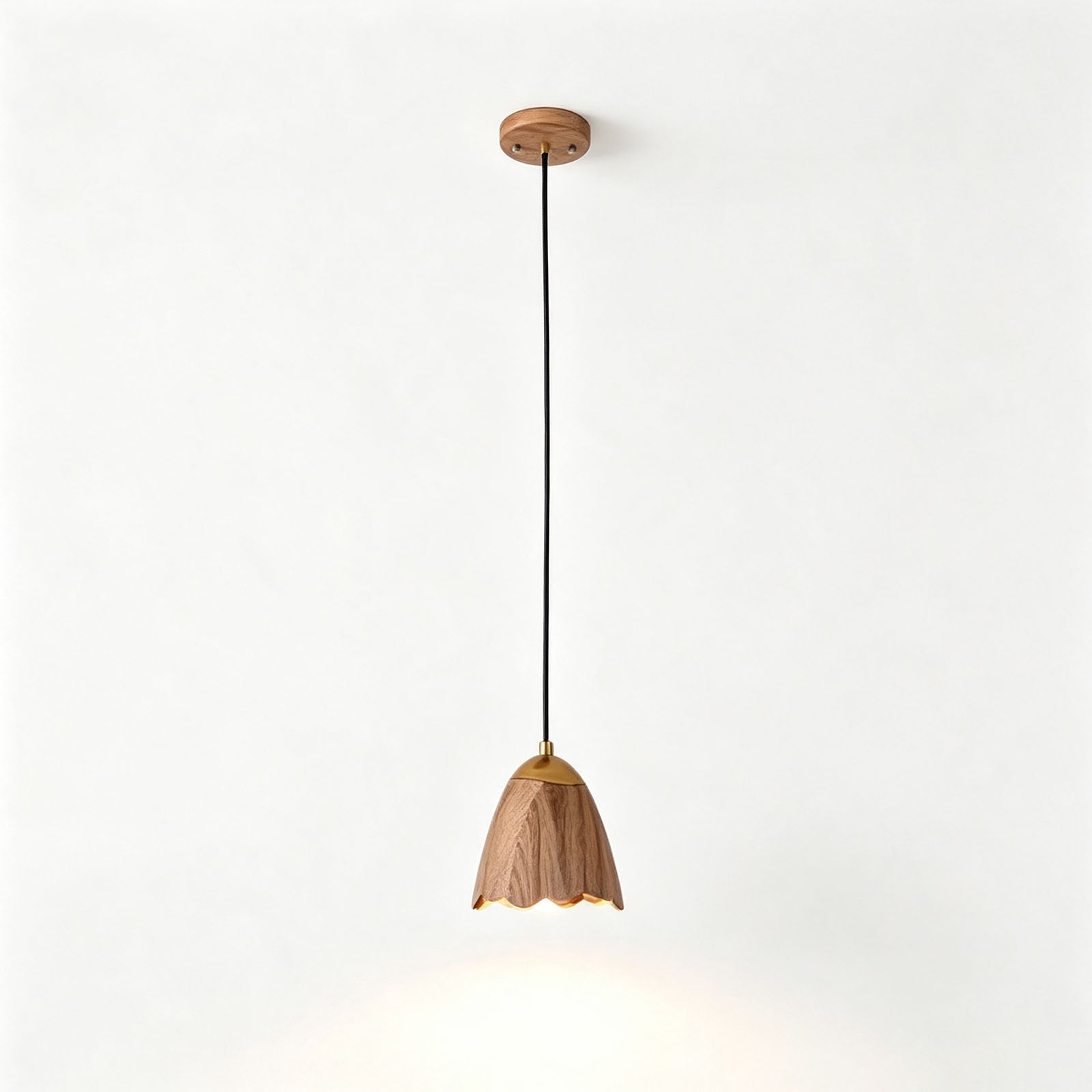 WOMO Bell‑Shade Multi‑Light Wood Pendant Light-WM3286