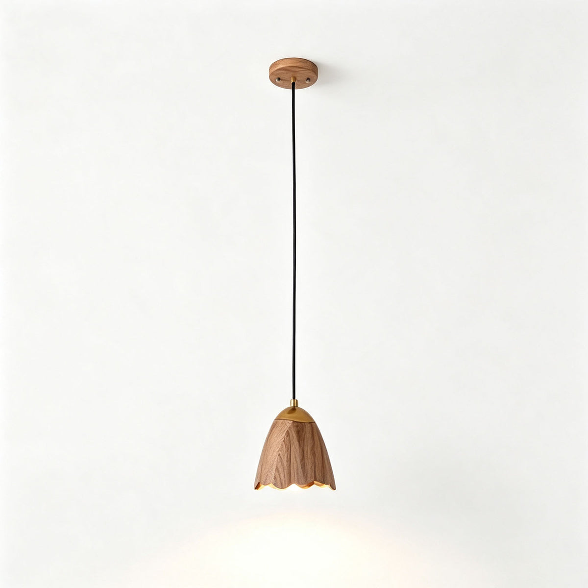 WOMO Bell‑Shade Multi‑Light Wood Pendant Light-WM3286