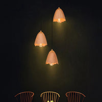 WOMO Bell‑Shade Multi‑Light Wood Pendant Light-WM3286