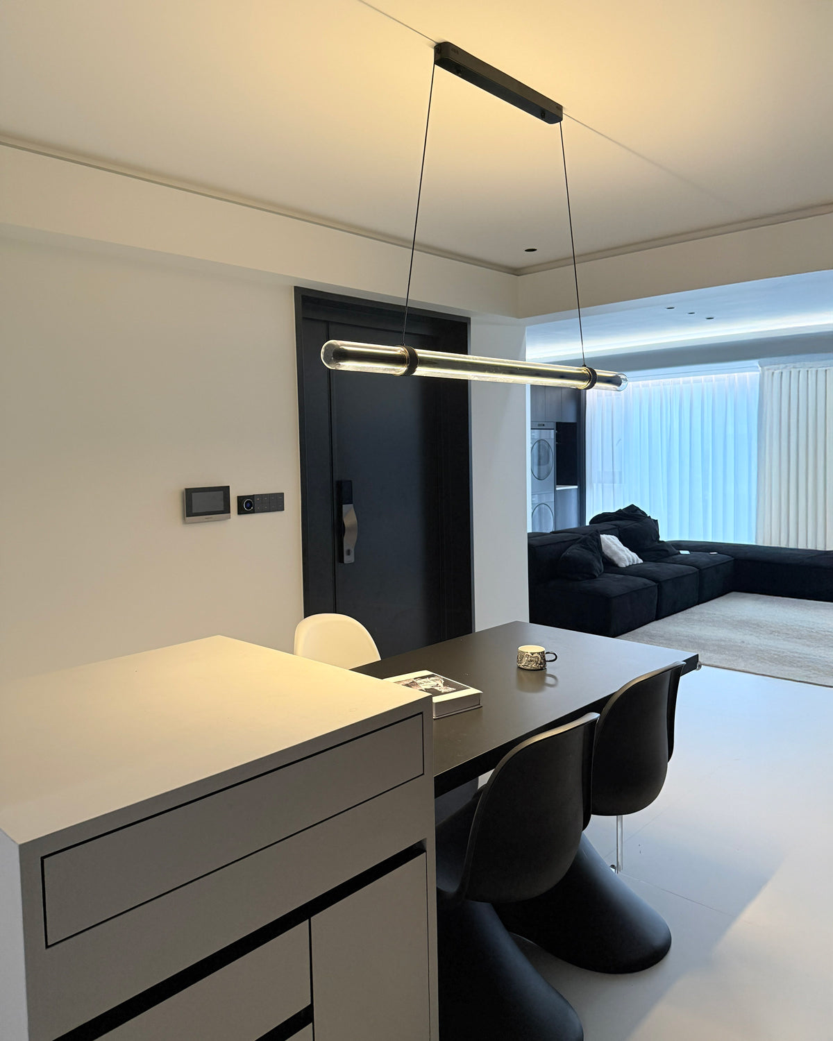 WOMO Black Glass Time tunnel Linear Pendant Light - WM3288