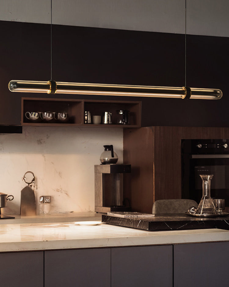 WOMO Black Glass Time tunnel Linear Pendant Light - WM3288