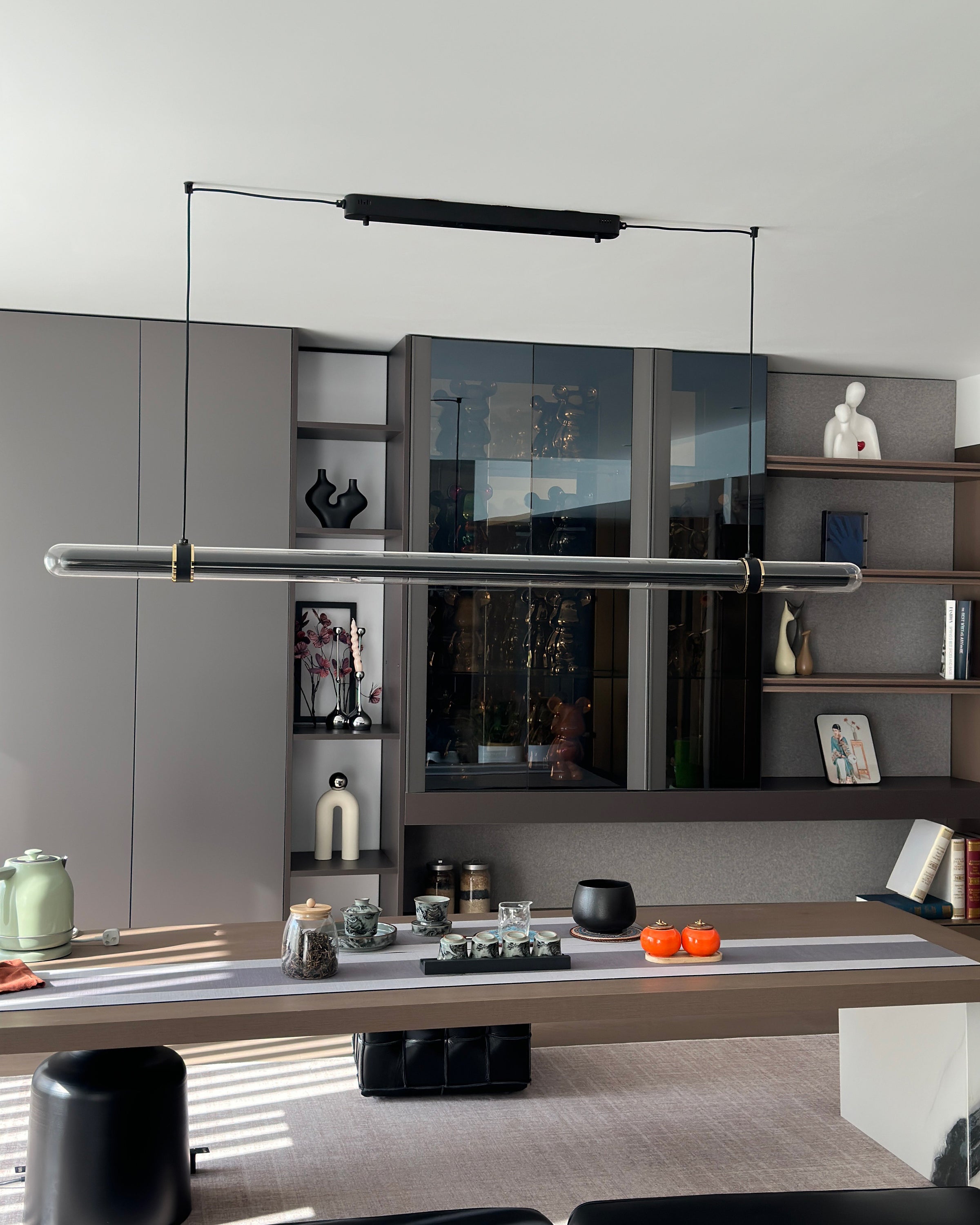 WOMO Black Glass Time tunnel Linear Pendant Light - WM3288
