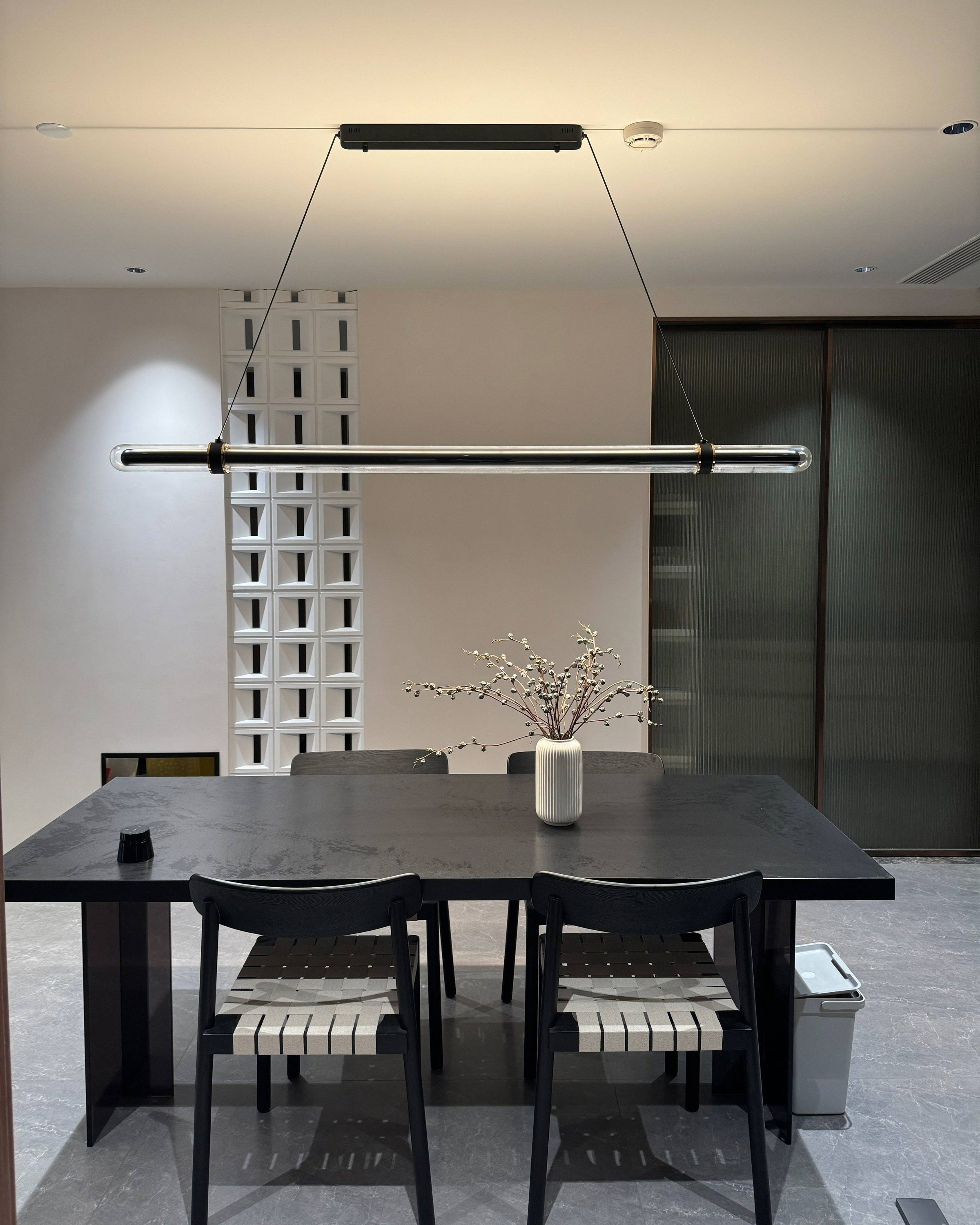 WOMO Black Glass Time tunnel Linear Pendant Light - WM3288
