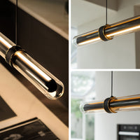WOMO Black Glass Time tunnel Linear Pendant Light - WM3288