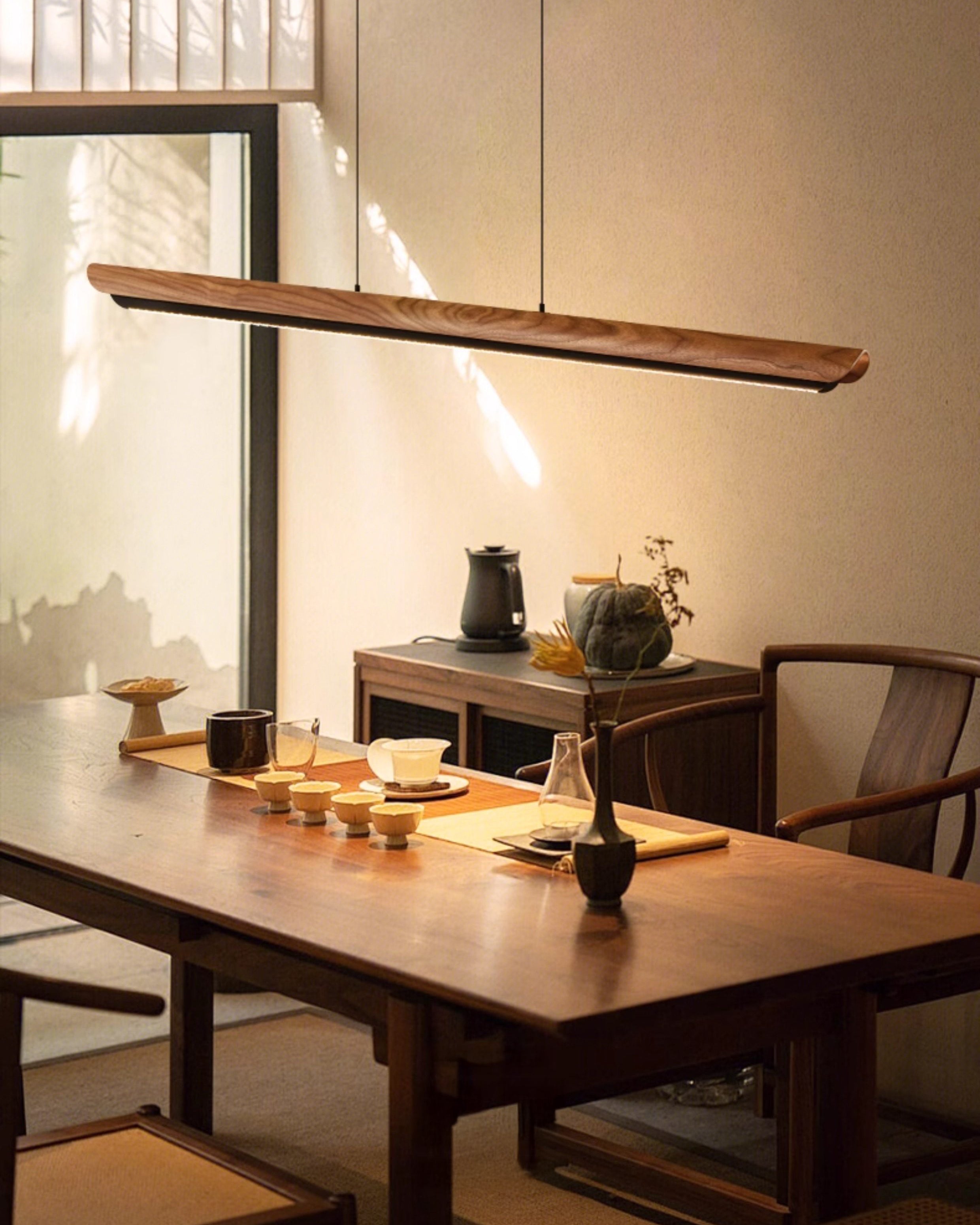 WOMO Walnut Moon watching Linear Pendant Light - WM3289