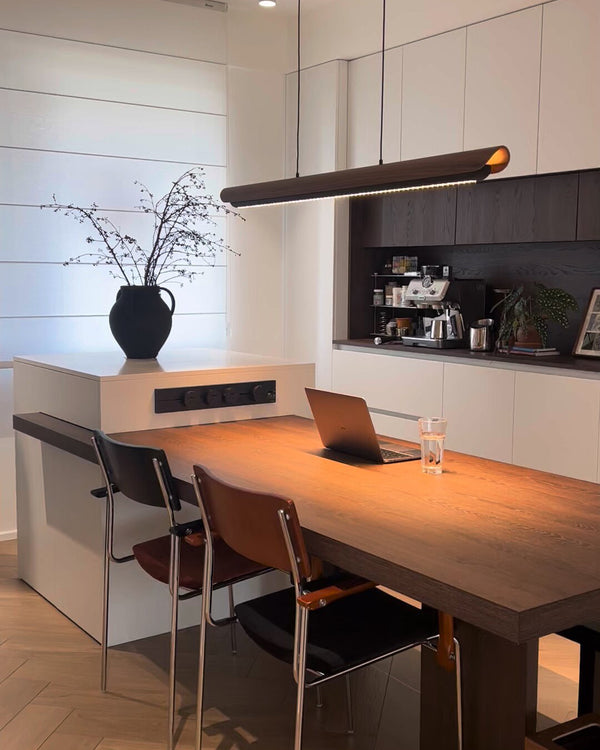 WOMO Walnut Moon watching Linear Pendant Light - WM3289