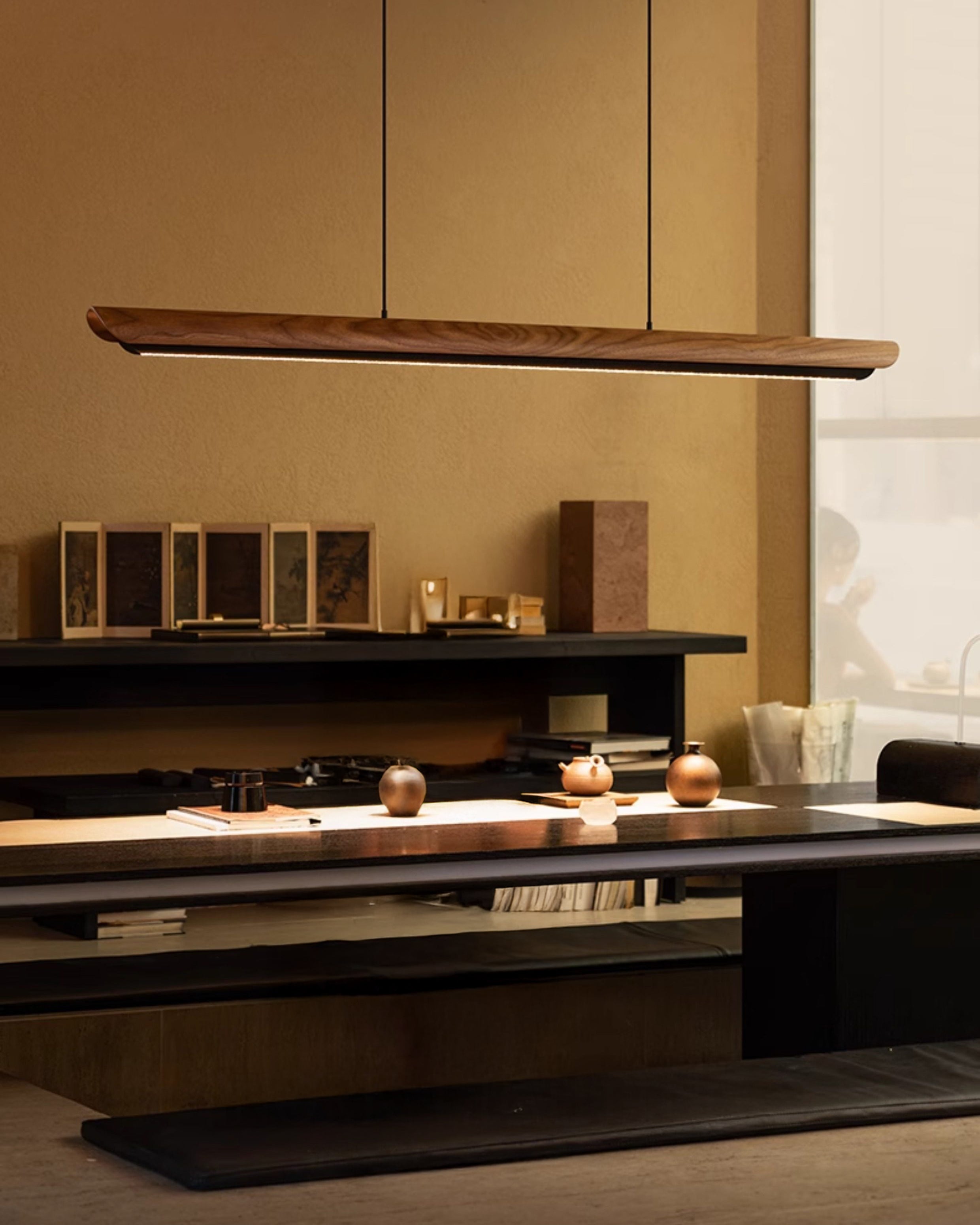 WOMO Walnut Moon watching Linear Pendant Light - WM3289