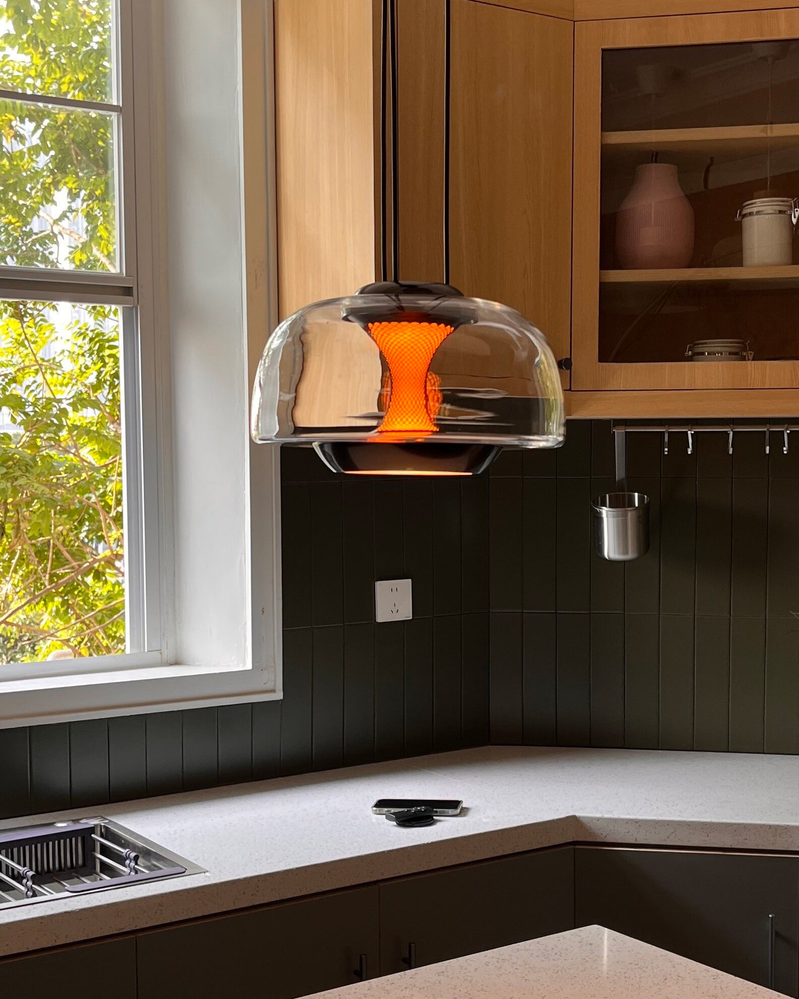 WOMO Dome Glass Sunset Glow Pendant Light - WM3322