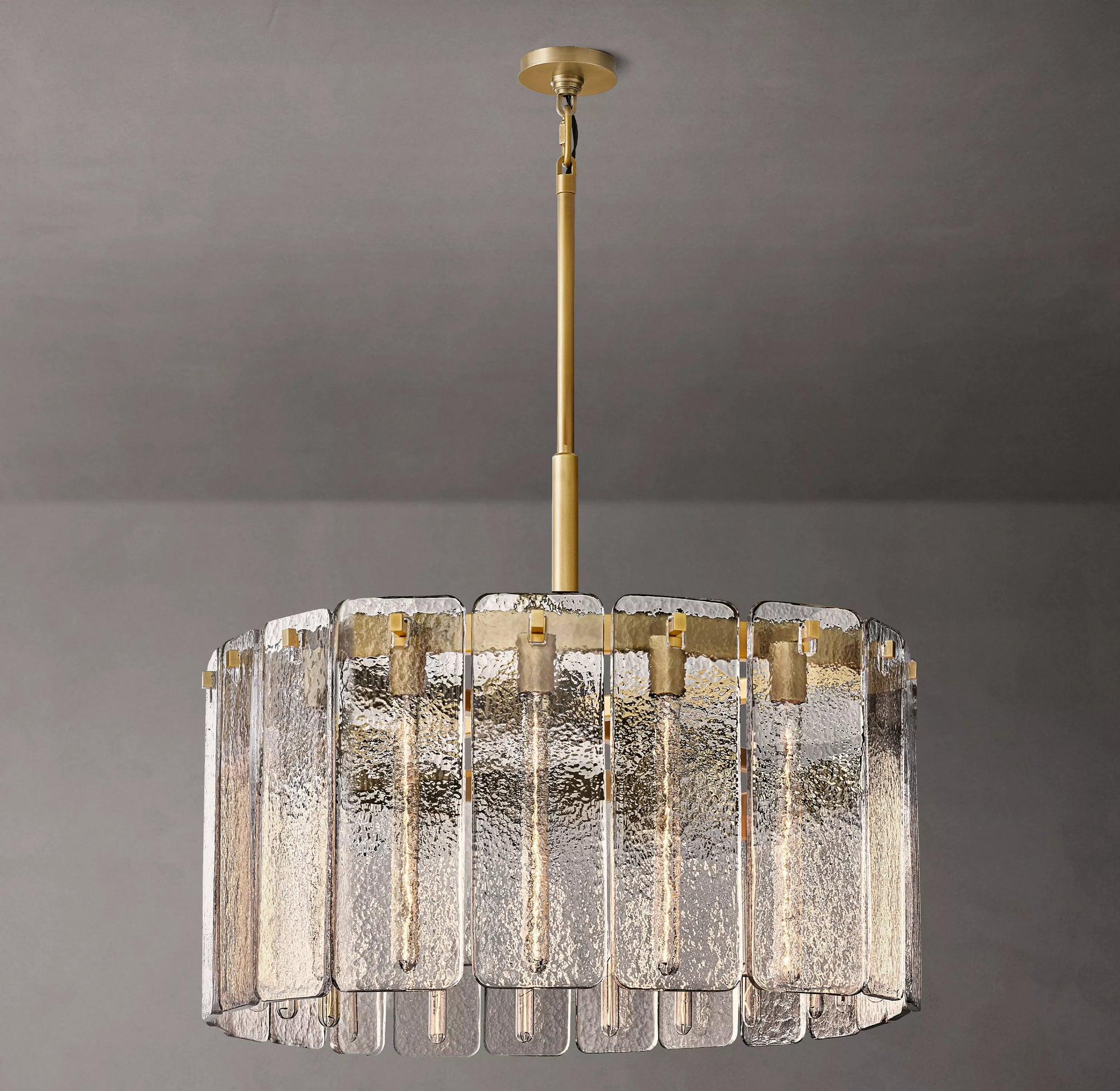 WOMO Textured Glass Round Chandelier - Calamette