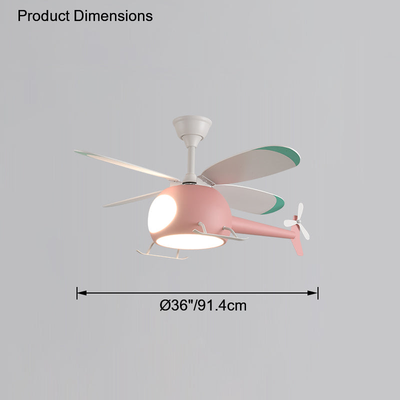 WOMO Airplane Children Ceiling Fan Lamp-WM5007