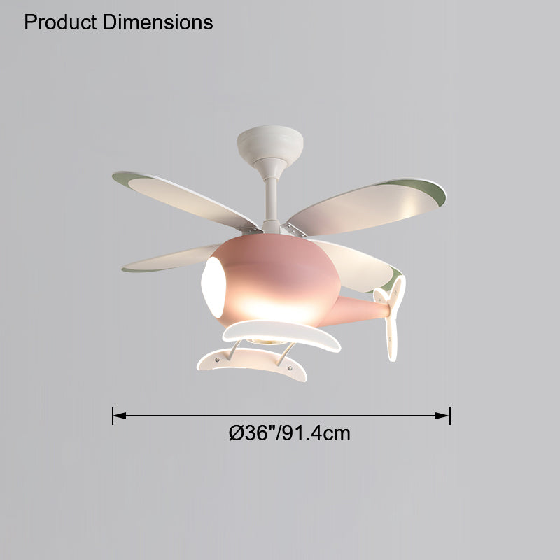 WOMO 36" Remote Airplane Ceiling Fan Lamp-WM5007