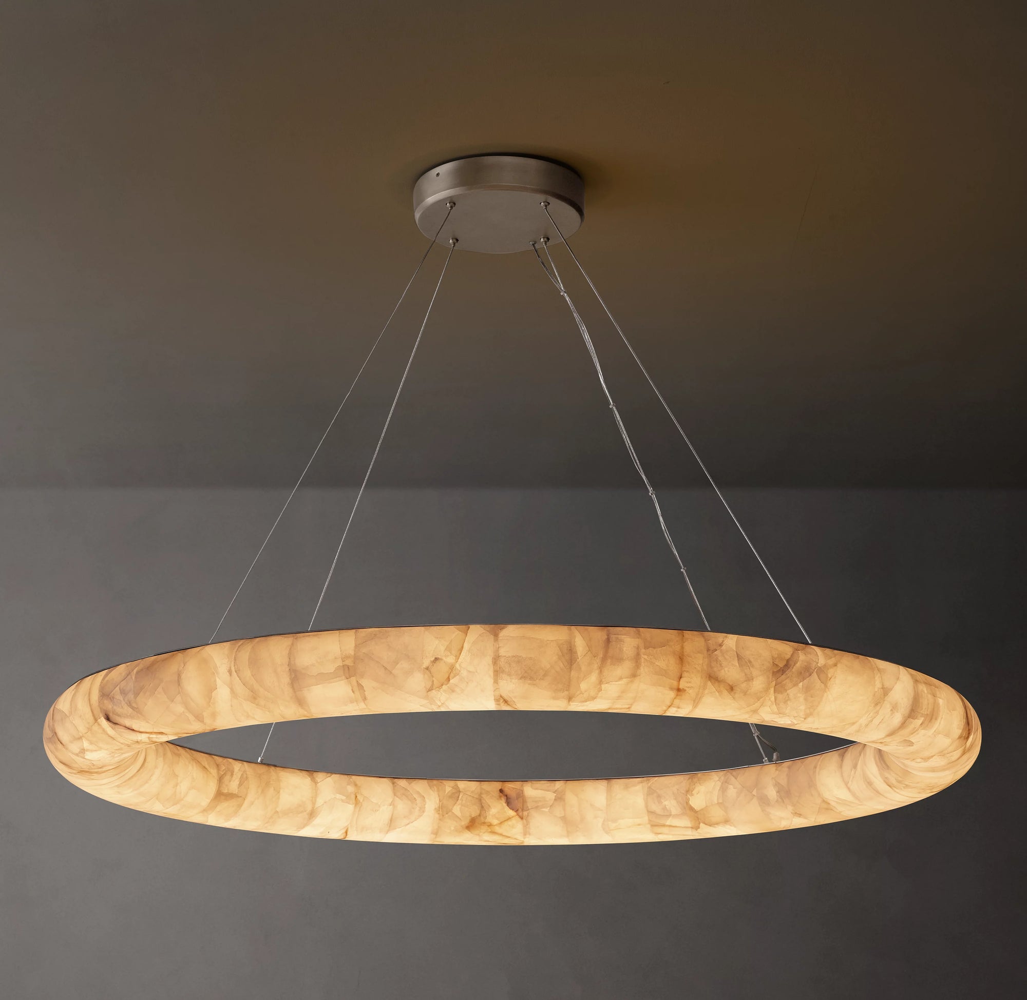 WOMO Lisse Ring Alabaster Chandelier - Rivage