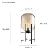 WOMO Smoked Glass Lantern Table Lamp-WM8012