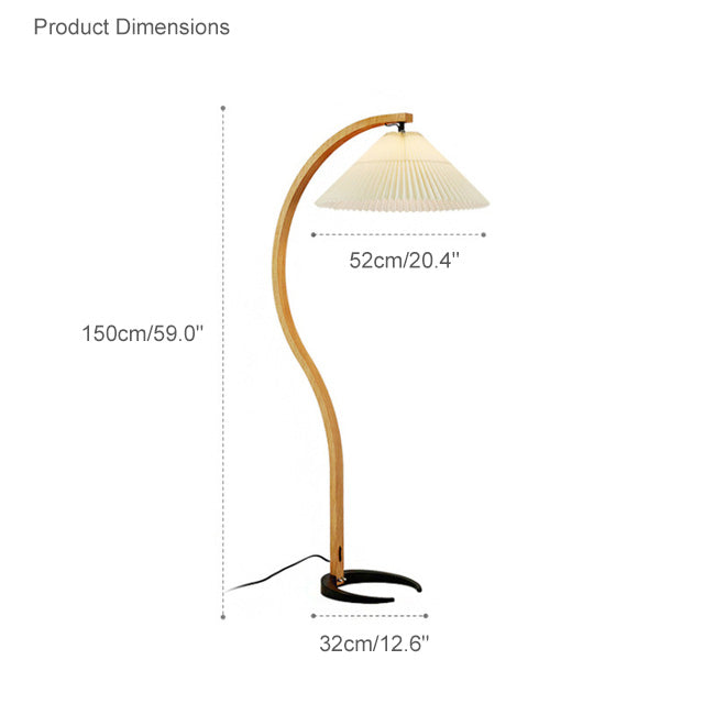 WOMO Pleated Gooseneck Floor Lamp-WM7013