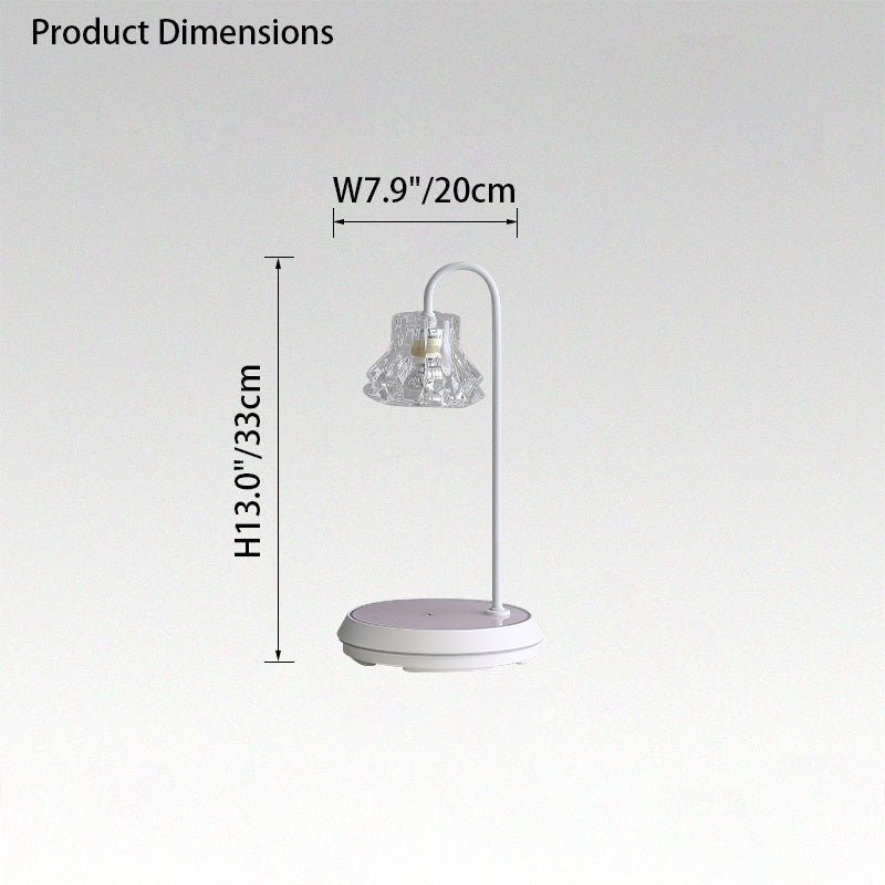 WOMO Dimmable Touch Small Glass Table Lamp with Wireless Charger-WM8046