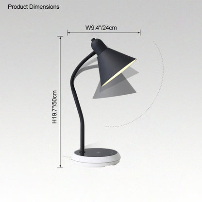 WOMO Dimmable Touch Flexible Gooseneck Desk Lamp with Wireless Charger-WM8044