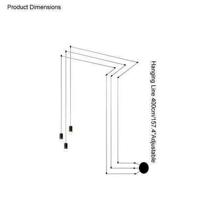 WOMO Wire Off Center Chandelier-WM2107