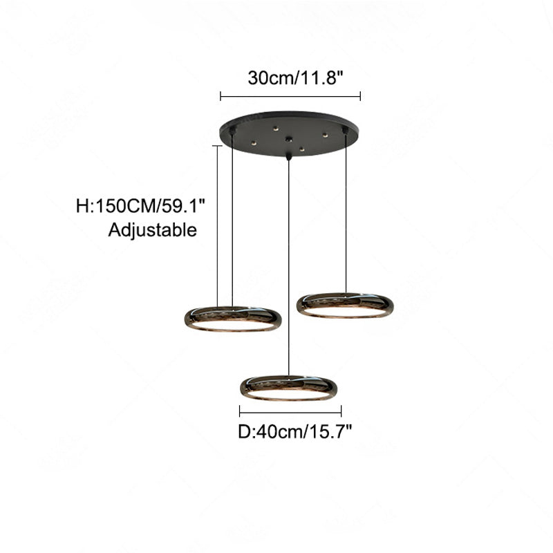 WOMO 3 Light Disc Pendant Light-WM2015