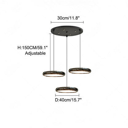 WOMO 3 Light Disc Pendant Light-WM2015