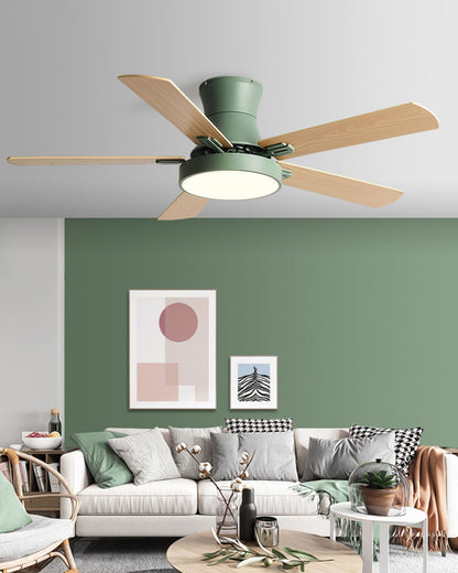 WOMO Low Profile Wood Ceiling Fan Lamp-WM5014