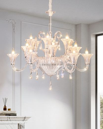 WOMO Tiered Candelabra Glass Chandelier-WM2400