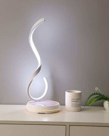 WOMO Dimmable Infinity Sculptural Table Lamp with Wireless Charger-WM8043