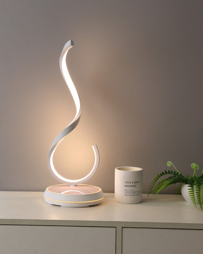 WOMO Dimmable Infinity Sculptural Table Lamp with Wireless Charger-WM8043