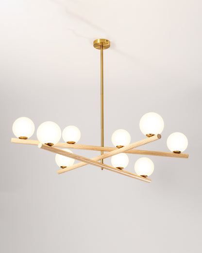 WOMO Globe Wood Chandelier-WM2327