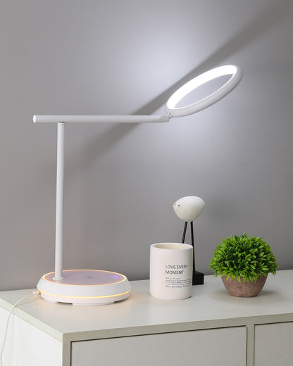 WOMO Dimmable Touch Round Desk Lamp with Wireless Charger-WM8042