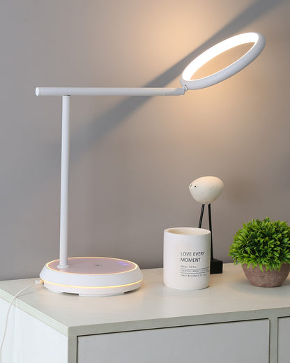 WOMO Dimmable Touch Round Desk Lamp with Wireless Charger-WM8042