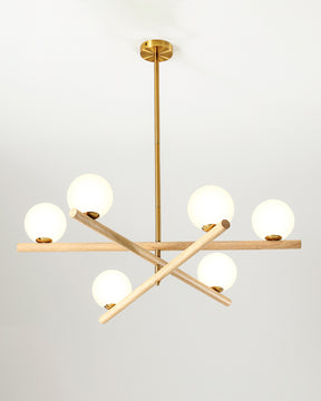 WOMO Globe Wood Chandelier-WM2327