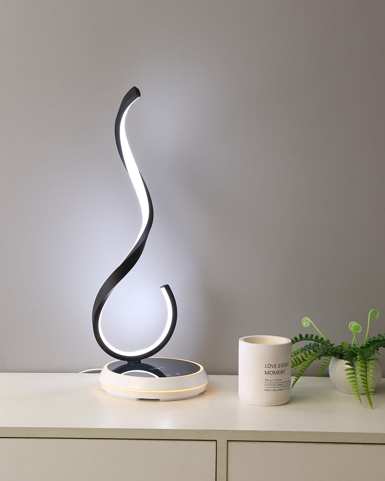 WOMO Dimmable Infinity Sculptural Table Lamp with Wireless Charger-WM8043