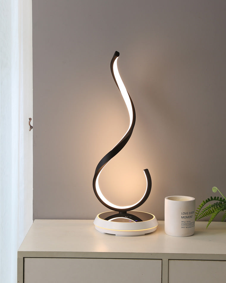 WOMO Dimmable Infinity Sculptural Table Lamp with Wireless Charger-WM8043