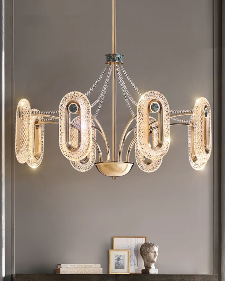 WOMO Rose Gold Long Oval Chandelier-WM2402