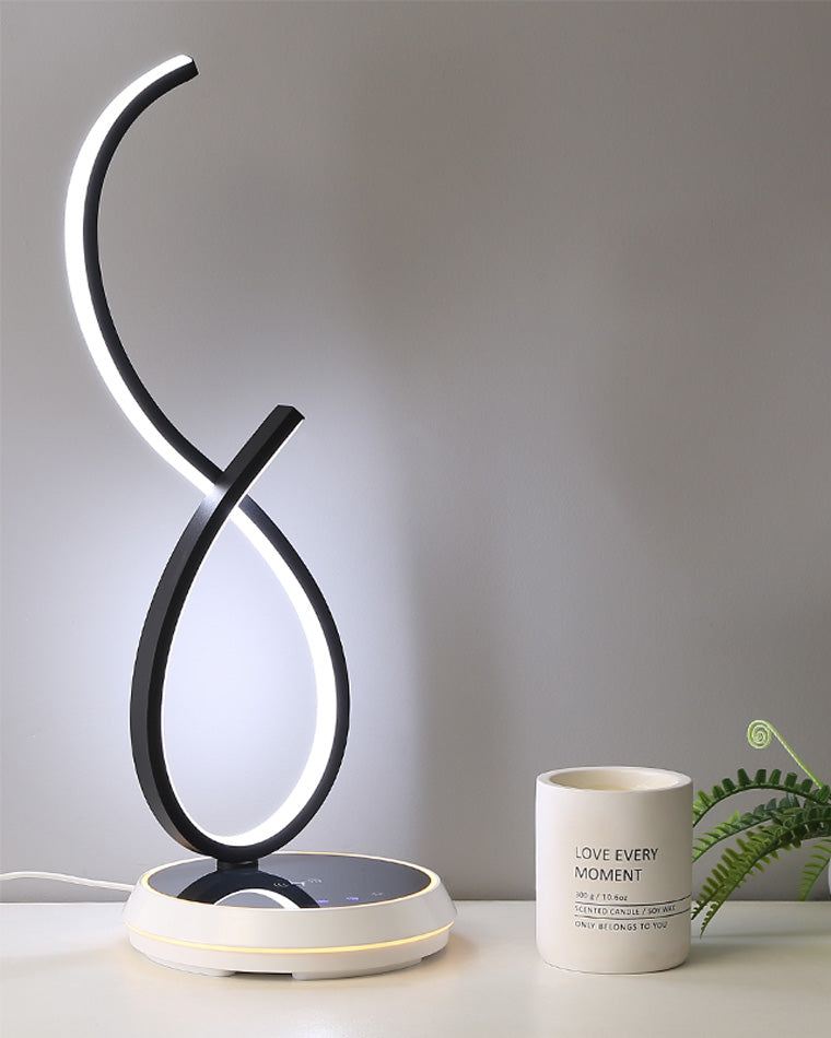 WOMO Dimmable Infinity Sculptural Table Lamp with Wireless Charger-WM8043