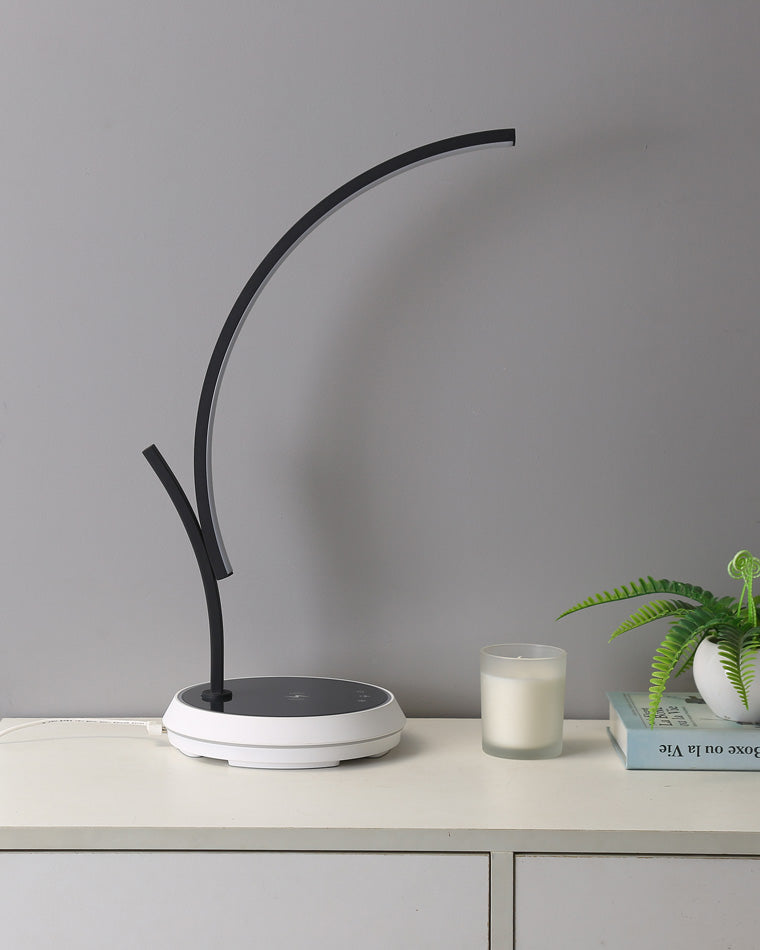 WOMO Dimmable Touch Arc Desk Lamp with Wireless Charger-WM8041