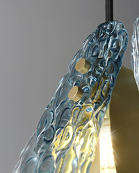 WOMO Peacock Blue Art Glass Pendant Light-WM2213a