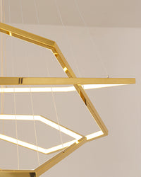 WOMO Tiered Hexagon Led Chandelier-WM2463