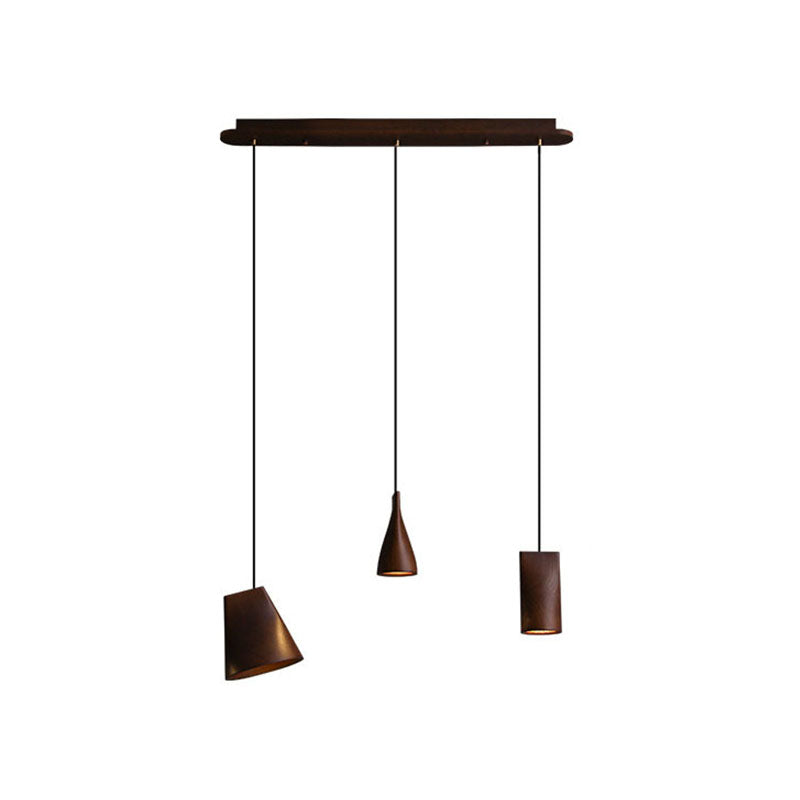 WOMO Multi‑Head Linear Wooden Pendant Light-WM3255