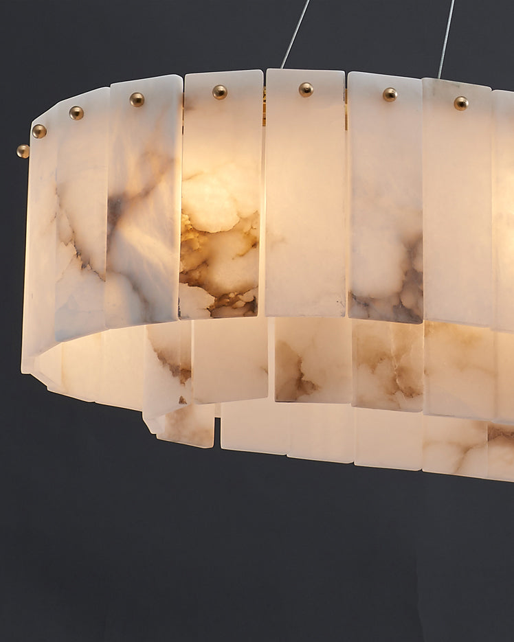 WOMO Oval Alabaster Chandelier-WM2845