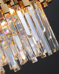 WOMO Gold Round Crystal Prism Chandelier-WM2185a