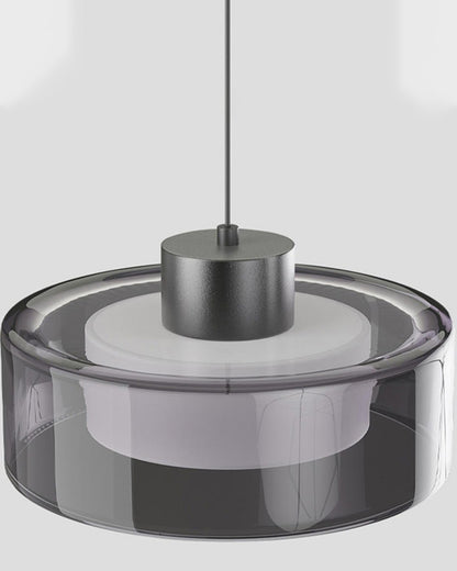 WOMO Black Glass Drum Pendant Light-WM2787