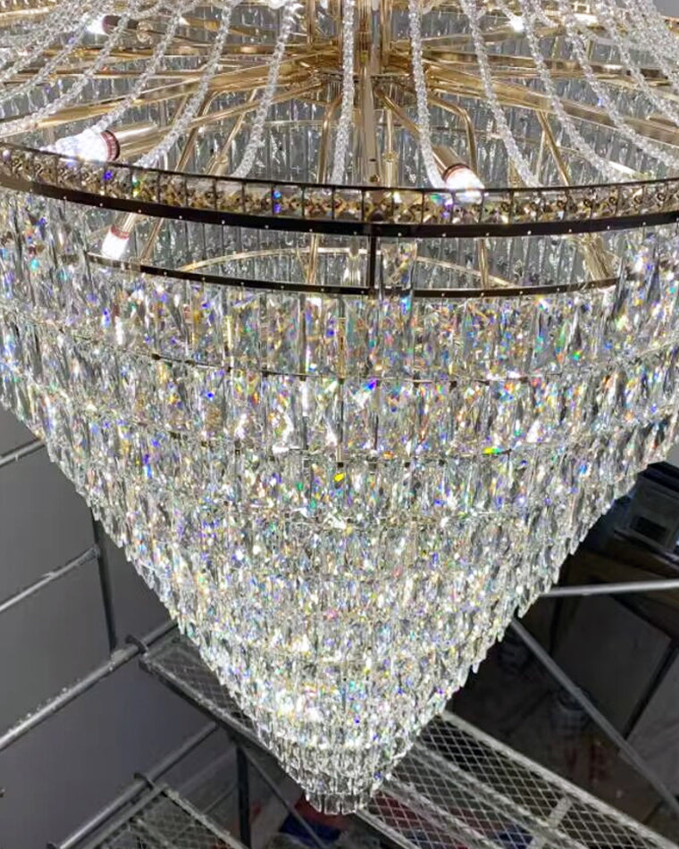 WOMO Oversized Gold Crystal Chandelier-WM2379