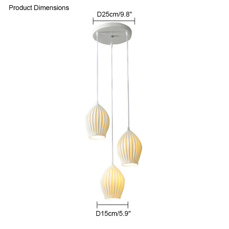 WOMO Ribbed Ceramics Pendant Light-WM2132