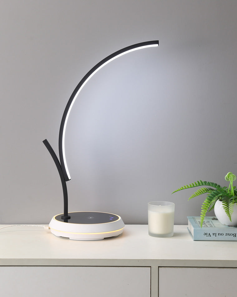 WOMO Dimmable Touch Arc Desk Lamp with Wireless Charger-WM8041
