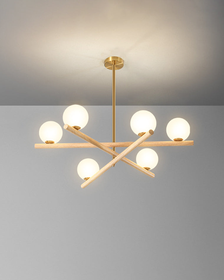 WOMO Globe Wood Chandelier-WM2327