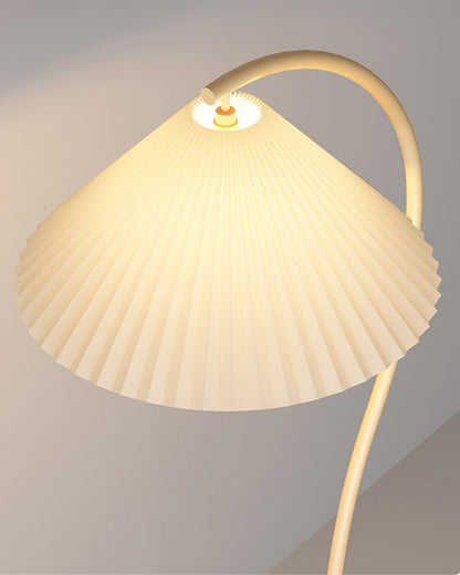 WOMO Pleated Gooseneck Floor Lamp-WM7119