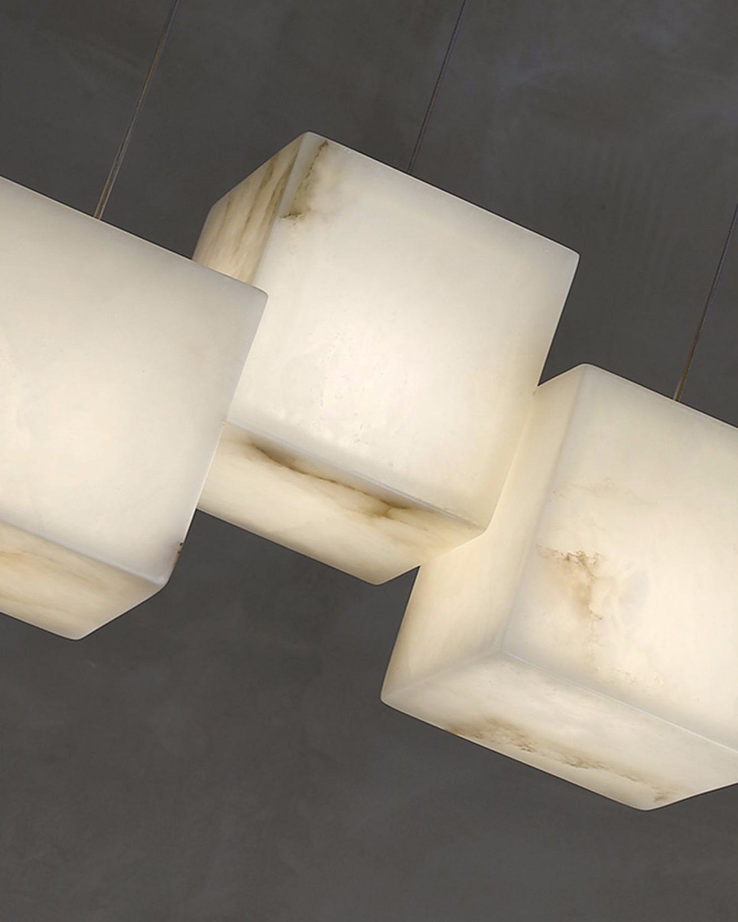 WOMO Cubic Staggered Alabaster Pendant Light-WM2852