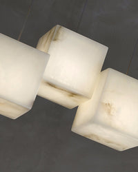 WOMO Cubic Staggered Alabaster Pendant Light-WM2852