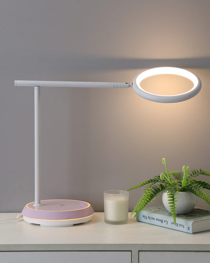 WOMO Dimmable Touch Round Desk Lamp with Wireless Charger-WM8042